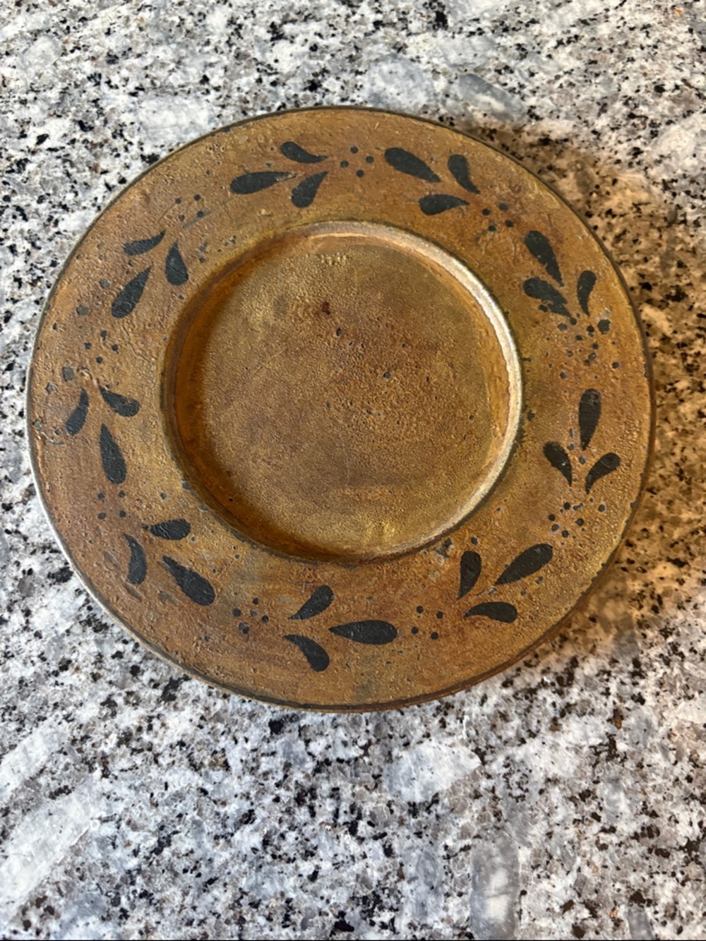 Hand-Painted Rustic Gold Decorative plate